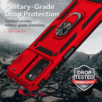 For Samsung Galaxy A02s / A03s 166mm Sliding Camshield Holder Phone Case(Red) by buy2fix