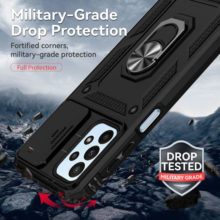 For Samsung Galaxy A23 Sliding Camshield Holder Phone Case(Black) by buy2fix