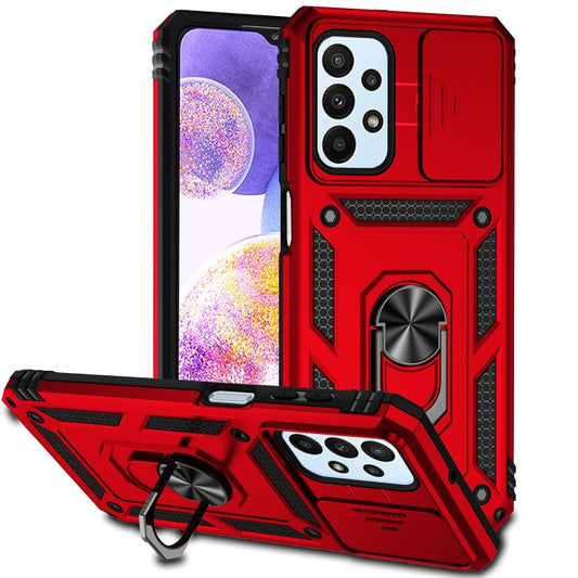 For Samsung Galaxy A23 Sliding Camshield Holder Phone Case(Red) by buy2fix