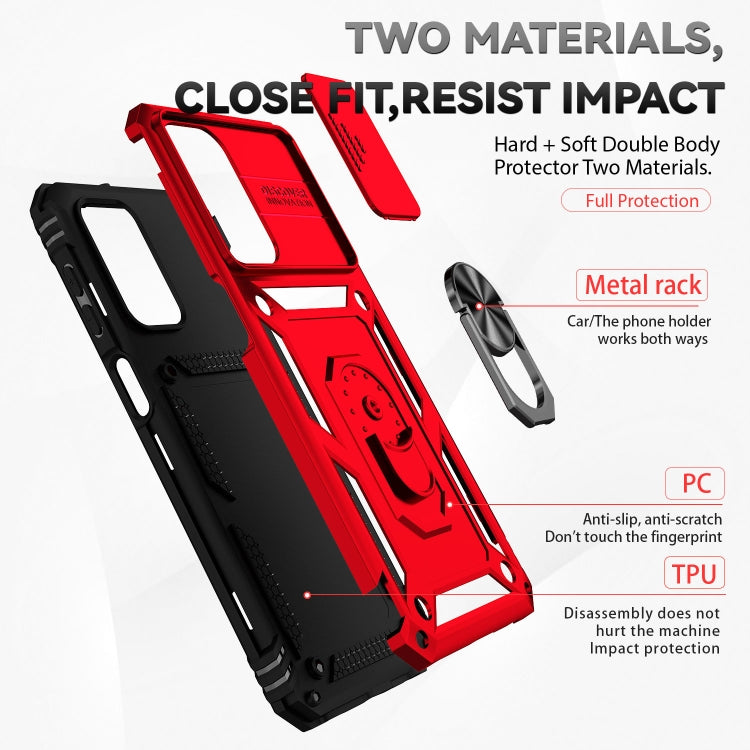 For Samsung Galaxy A23 Sliding Camshield Holder Phone Case(Red) by buy2fix