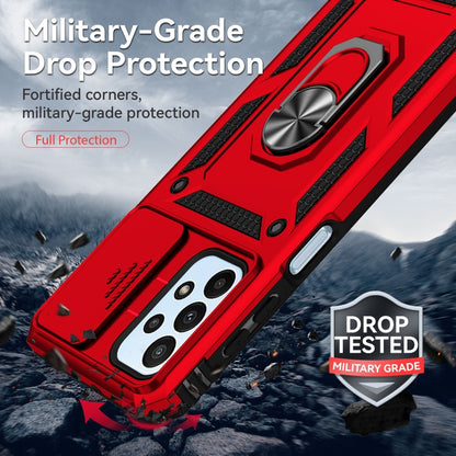 For Samsung Galaxy A23 Sliding Camshield Holder Phone Case(Red) by buy2fix