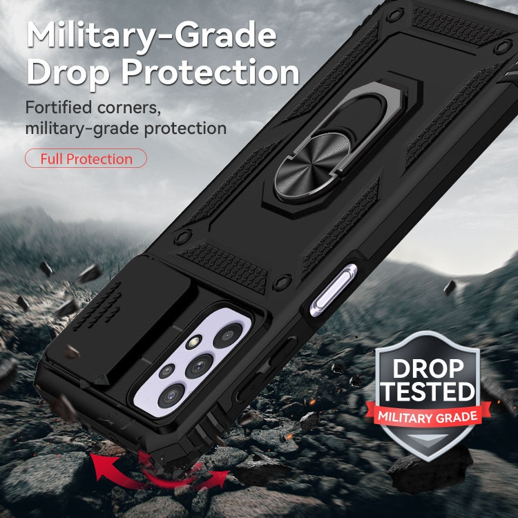For Samsung Galaxy A23 5G Sliding Camshield Holder Phone Case(Black) by buy2fix