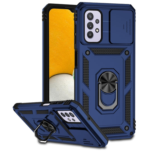 For Samsung Galaxy A23 5G Sliding Camshield Holder Phone Case(Blue) by buy2fix