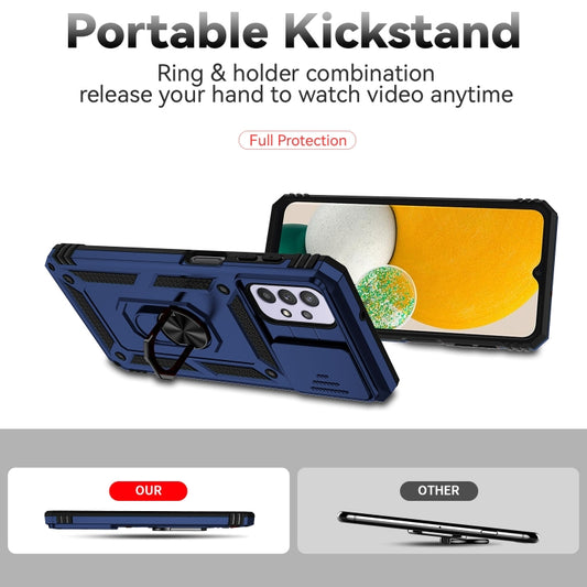 For Samsung Galaxy A23 5G Sliding Camshield Holder Phone Case(Blue) by buy2fix