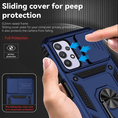 For Samsung Galaxy A23 5G Sliding Camshield Holder Phone Case(Blue) by buy2fix