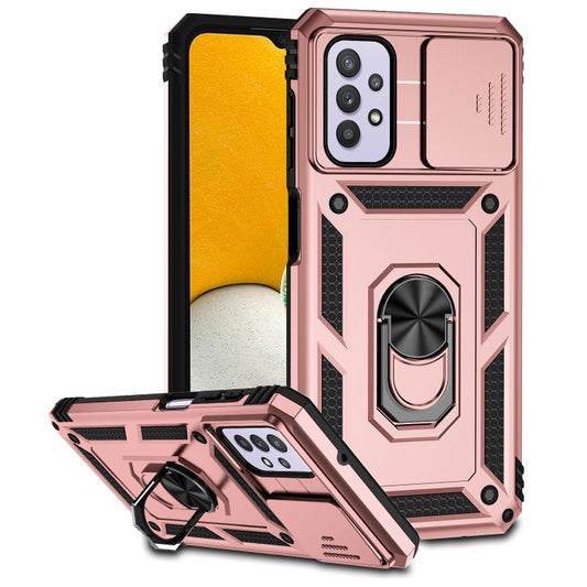For Samsung Galaxy A23 5G Sliding Camshield Holder Phone Case(Rose Gold) by buy2fix