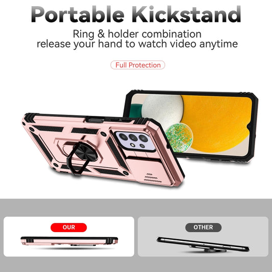 For Samsung Galaxy A23 5G Sliding Camshield Holder Phone Case(Rose Gold) by buy2fix