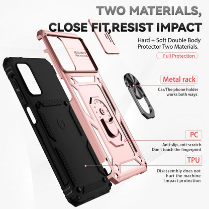 For Samsung Galaxy A23 5G Sliding Camshield Holder Phone Case(Rose Gold) by buy2fix