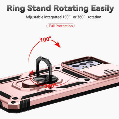 For Samsung Galaxy A23 5G Sliding Camshield Holder Phone Case(Rose Gold) by buy2fix