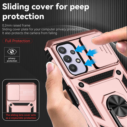 For Samsung Galaxy A23 5G Sliding Camshield Holder Phone Case(Rose Gold) by buy2fix