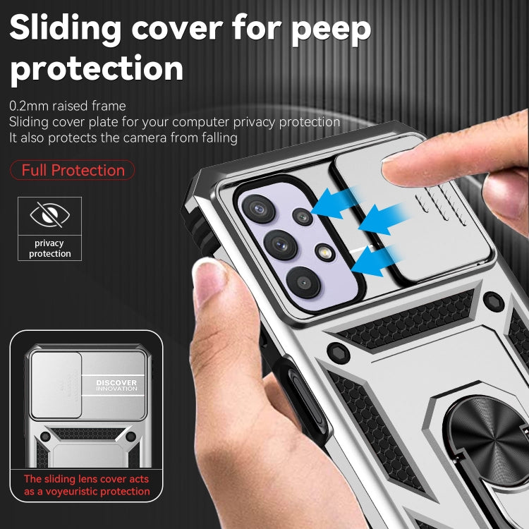 For Samsung Galaxy A23 5G Sliding Camshield Holder Phone Case(Silver) - Galaxy Phone Cases by buy2fix | Online Shopping UK | buy2fix