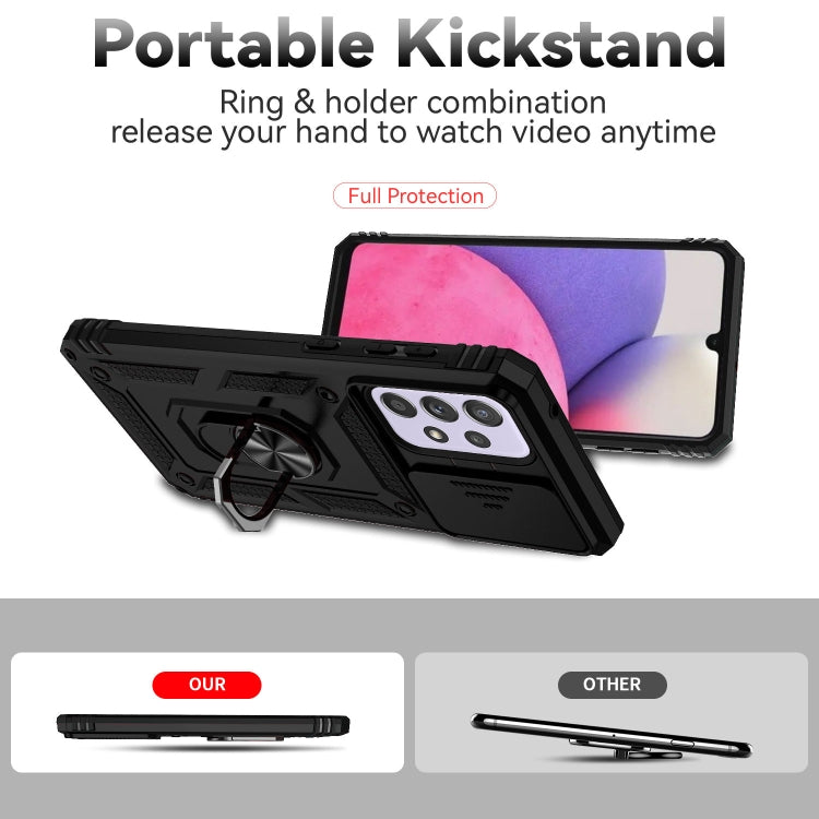 For Samsung Galaxy A33 5G Sliding Camshield Holder Phone Case(Black) by buy2fix