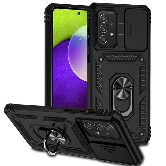 For Samsung Galaxy A73 5G Sliding Camshield Holder Phone Case(Black) - Galaxy Phone Cases by buy2fix | Online Shopping UK | buy2fix