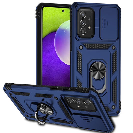 For Samsung Galaxy A73 5G Sliding Camshield Holder Phone Case(Blue) - Galaxy Phone Cases by buy2fix | Online Shopping UK | buy2fix