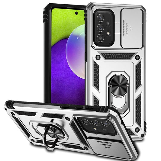 For Samsung Galaxy A73 5G Sliding Camshield Holder Phone Case(Silver) - Galaxy Phone Cases by buy2fix | Online Shopping UK | buy2fix