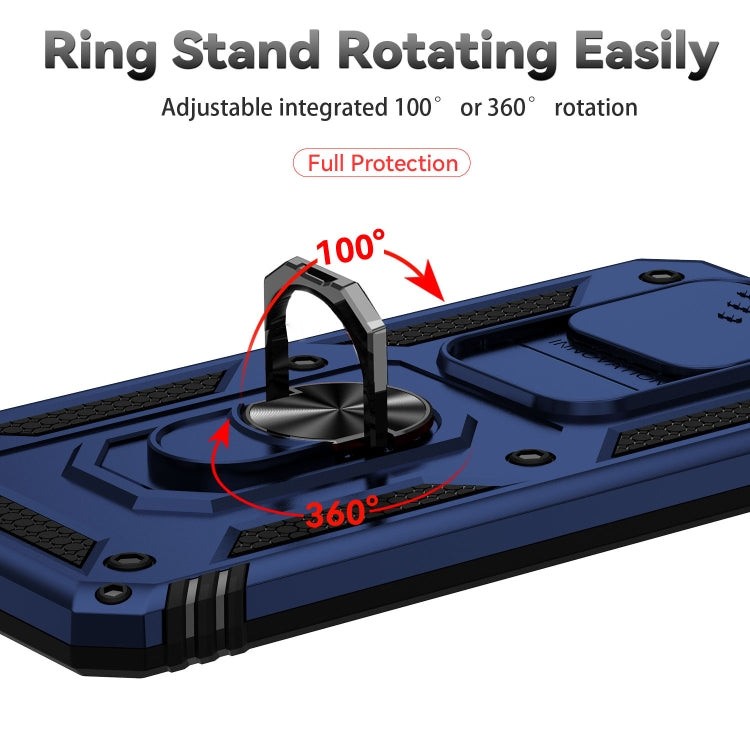 For Samsung Galaxy J7 Prime Sliding Camshield Holder Phone Case(Blue) by buy2fix