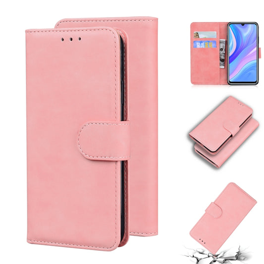 For Huawei Enjoy 10s / P Smart S / Y8p Skin Feel Pure Color Flip Leather Phone Case(Pink) - Huawei Cases by buy2fix | Online Shopping UK | buy2fix