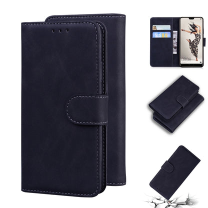 For Huawei P20 Pro Skin Feel Pure Color Flip Leather Phone Case(Black) - Huawei Cases by buy2fix | Online Shopping UK | buy2fix