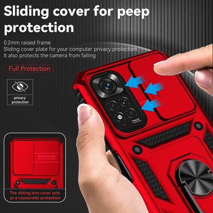 For Xiaomi Redmi Note 11 Global Sliding Camshield Holder Phone Case(Red) by buy2fix