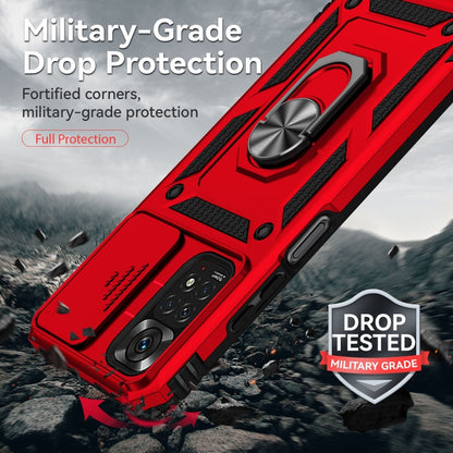 For Xiaomi Redmi Note 11 Global Sliding Camshield Holder Phone Case(Red) by buy2fix