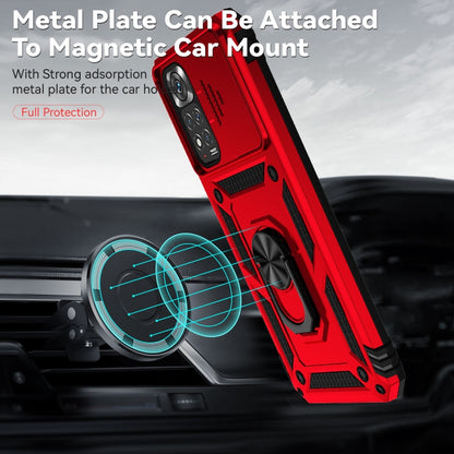 For Xiaomi Redmi Note 11 Global Sliding Camshield Holder Phone Case(Red) by buy2fix