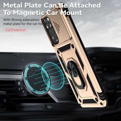 For Xiaomi Redmi Note 11 Global Sliding Camshield Holder Phone Case(Gold) by buy2fix