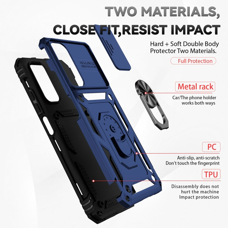 For Xiaomi Redmi Note 11 Global Sliding Camshield Holder Phone Case(Blue) by buy2fix