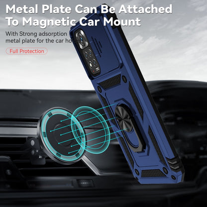 For Xiaomi Redmi Note 11 Global Sliding Camshield Holder Phone Case(Blue) by buy2fix