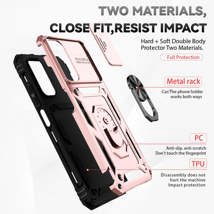 For Xiaomi Redmi Note 11 Global Sliding Camshield Holder Phone Case(Rose Gold) by buy2fix