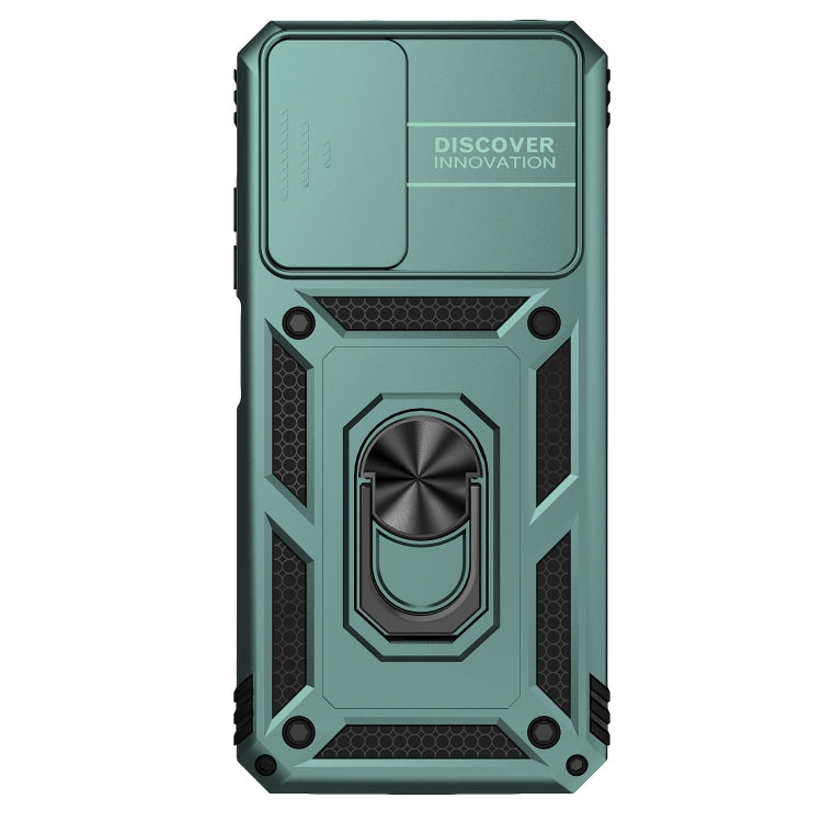 For Xiaomi Redmi Note 11 Global Sliding Camshield Holder Phone Case(Dark Green) by buy2fix