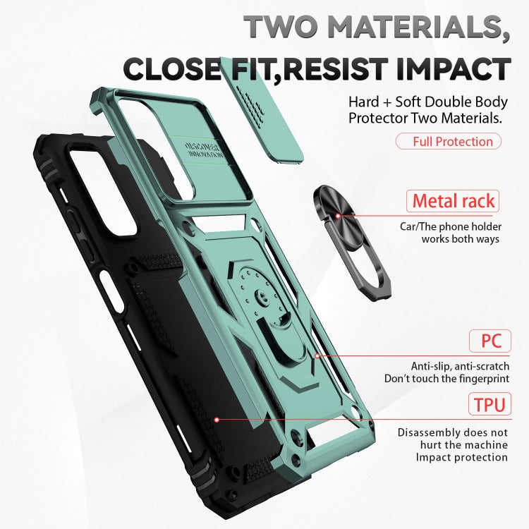 For Xiaomi Redmi Note 11 Global Sliding Camshield Holder Phone Case(Dark Green) by buy2fix