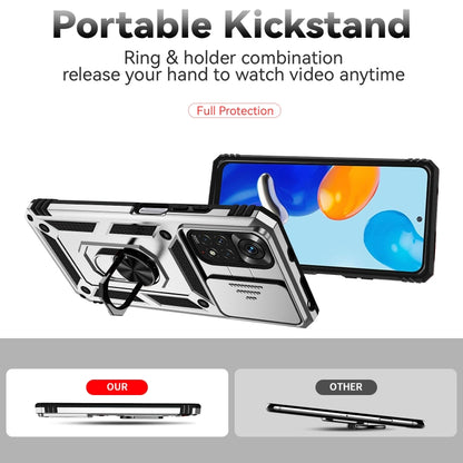 For Xiaomi Redmi Note 11 Global Sliding Camshield Holder Phone Case(Silver) by buy2fix