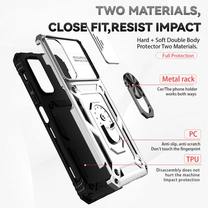 For Xiaomi Redmi Note 11 Global Sliding Camshield Holder Phone Case(Silver) by buy2fix