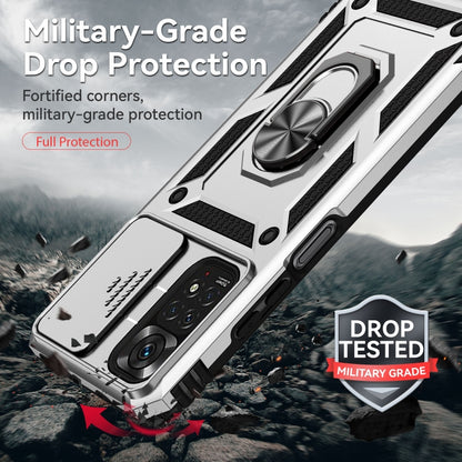 For Xiaomi Redmi Note 11 Global Sliding Camshield Holder Phone Case(Silver) by buy2fix