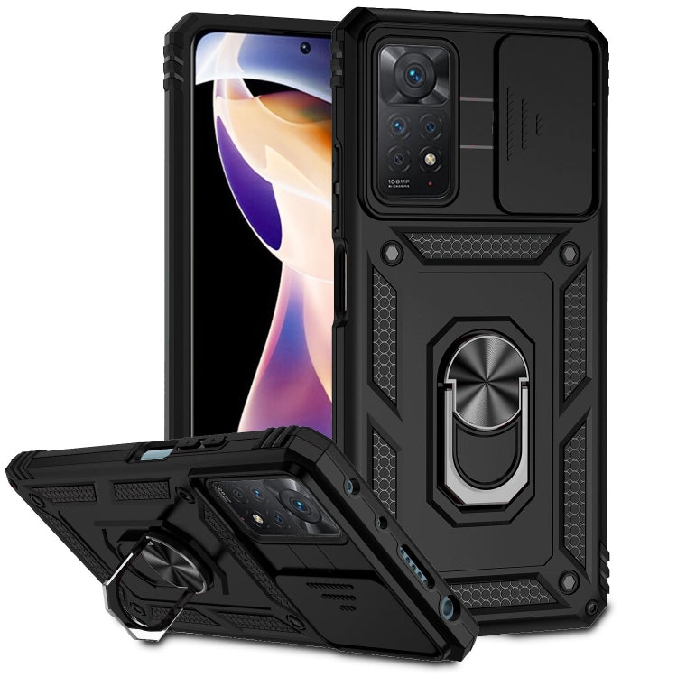 For Xiaomi Redmi Note 11 Pro Global Sliding Camshield Holder Phone Case(Black) by buy2fix