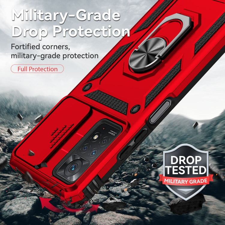 For Xiaomi Redmi Note 11 Pro Global Sliding Camshield Holder Phone Case(Red) by buy2fix