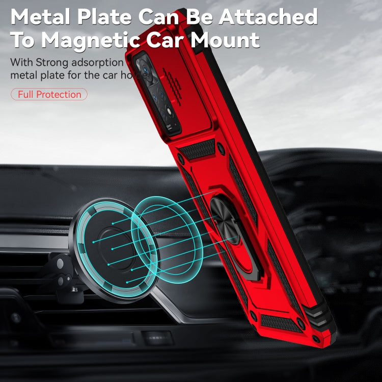 For Xiaomi Redmi Note 11 Pro Global Sliding Camshield Holder Phone Case(Red) by buy2fix