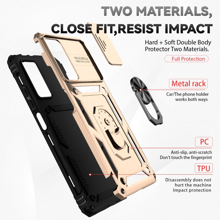 For Xiaomi Redmi Note 11 Pro Global Sliding Camshield Holder Phone Case(Gold) by buy2fix