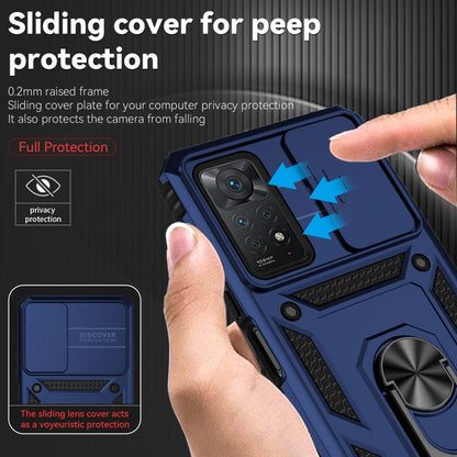 For Xiaomi Redmi Note 11 Pro Global Sliding Camshield Holder Phone Case(Blue) by buy2fix
