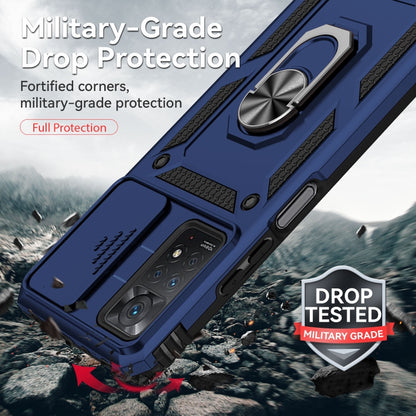 For Xiaomi Redmi Note 11 Pro Global Sliding Camshield Holder Phone Case(Blue) by buy2fix