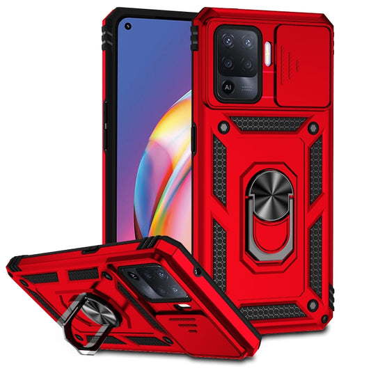 For OPPO A94 Sliding Camshield Holder Phone Case(Red) - OPPO Cases by buy2fix | Online Shopping UK | buy2fix