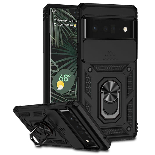 For Google Pixel 6 Pro Sliding Camshield Holder Phone Case(Black) - Google Cases by buy2fix | Online Shopping UK | buy2fix