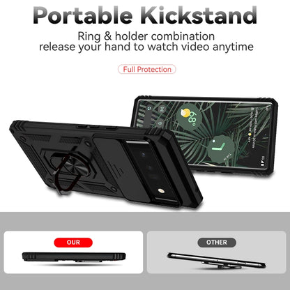 For Google Pixel 6 Pro Sliding Camshield Holder Phone Case(Black) by buy2fix