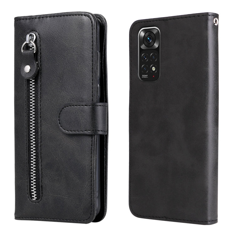 For Xiaomi Redmi Note 11 4G(Global)/Redmi Note 11s 4G(Global) Fashion Calf Texture Zipper Horizontal Flip Leather Case(Black) by buy2fix