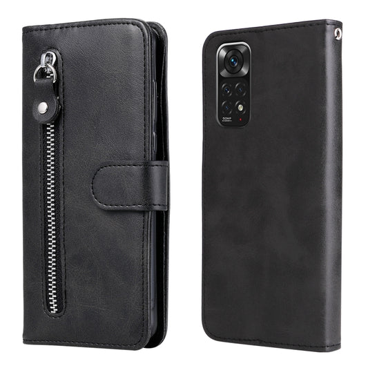 For Xiaomi Redmi Note 11 4G(Global)/Redmi Note 11s 4G(Global) Fashion Calf Texture Zipper Horizontal Flip Leather Case(Black) by buy2fix
