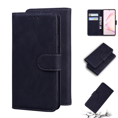 For Samsung Galaxy Note 10 Lite / A81 Skin Feel Pure Color Flip Leather Phone Case(Black) by buy2fix