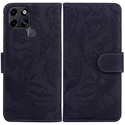 For Infinix Smart 6 Tiger Embossing Pattern Horizontal Flip Leather Phone Case(Black) - Infinix Cases by buy2fix | Online Shopping UK | buy2fix