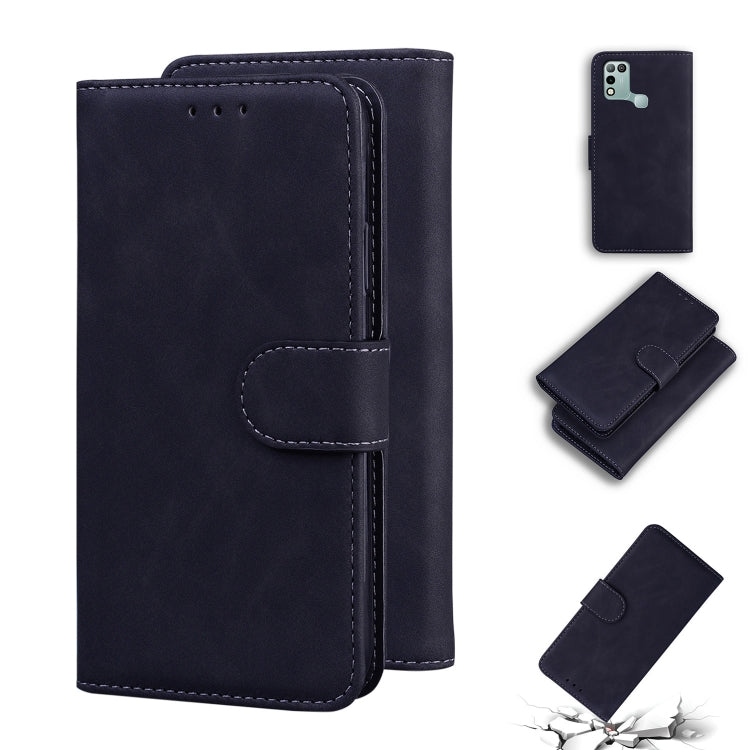 For Infinix Hot 10 Play / Smart 5 (India) Skin Feel Pure Color Flip Leather Phone Case(Black) - Infinix Cases by buy2fix | Online Shopping UK | buy2fix