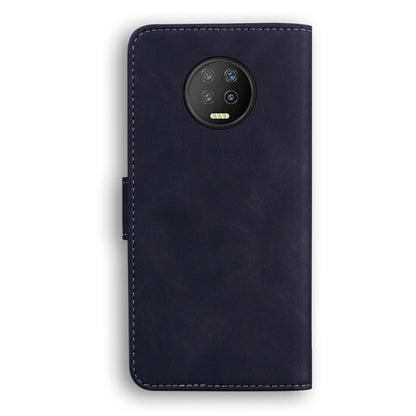 For Infinix Note 7 X690 Skin Feel Pure Color Flip Leather Phone Case(Black) - Infinix Cases by buy2fix | Online Shopping UK | buy2fix