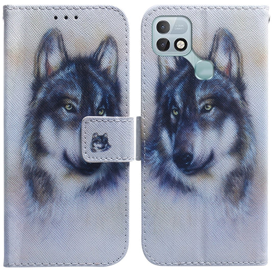 For Infinix Hot 10i / Smart 5 Pro X659B / PR652B / S658E Coloured Drawing Leather Phone Case(White Wolf) - Infinix Cases by buy2fix | Online Shopping UK | buy2fix